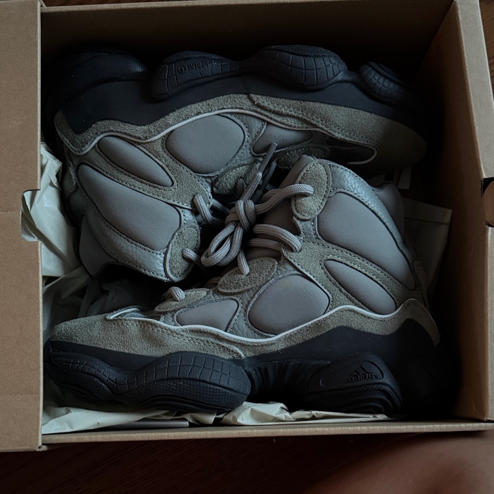 Yeezy Gray and Black Sneakers